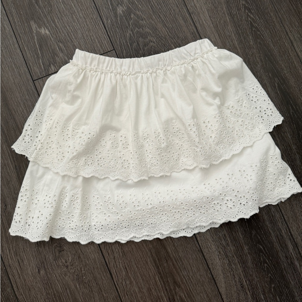 Zara Girls Eyelet White Mini Skirt 13/14